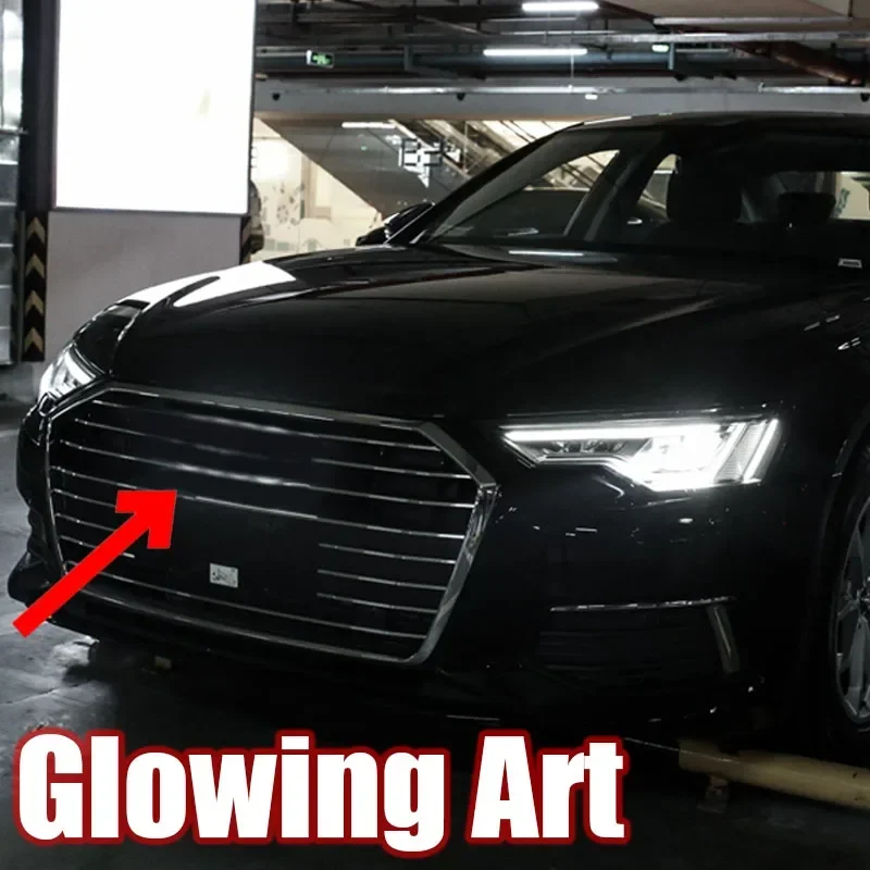 Led Car Front Grille Dynamic Streamer Emblem Sticker Per A3 A4 A5 A6 A7 Q3 Q5 Q7 Q8 Posteriore Tronco Badge Logo Accessori