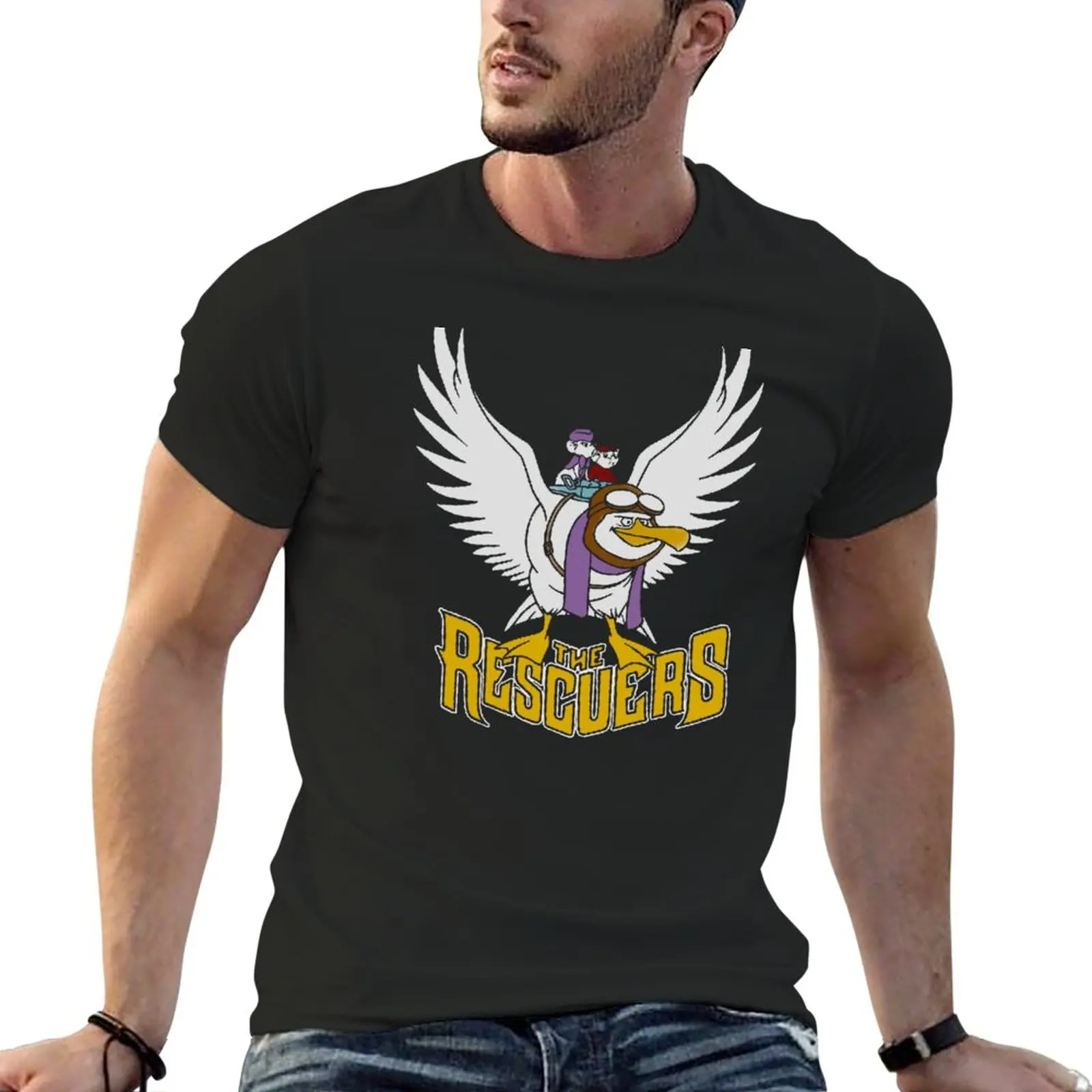 New Cartoon-The-Rescuers-From-Down-Under-Flight-Of-The-Orville-T-Shirt Hippie Clothes T-Shirt Uomo