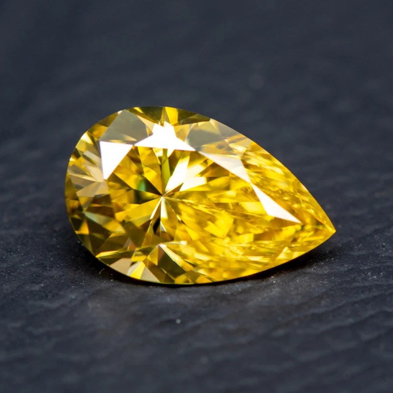 Moissanite Pear Cut Lemon Yellow Colored Pass Diamond Tester Ciondoli Fai Da Te Materiali Avanzati Per La Creazione Di Gioielli Con Rapporto Gra