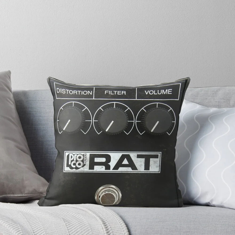 Proco Rat Guitar Pedal Distortion Throw Pillow Fodera Per Cuscino Di Lusso Decorazioni Natalizie 2024 Copridivano
