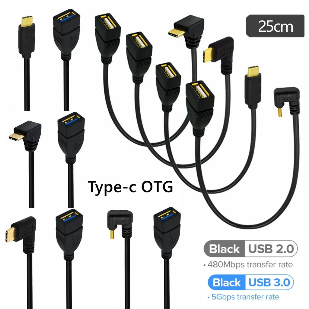 90 Gradi A Forma Di U Usb 3.0 2.0 A Tipo C Adattatore Otg Cavo Maschio Femmina Per Xiaomi Redmi Oneplus Realme Cavo Dati Driver Flash