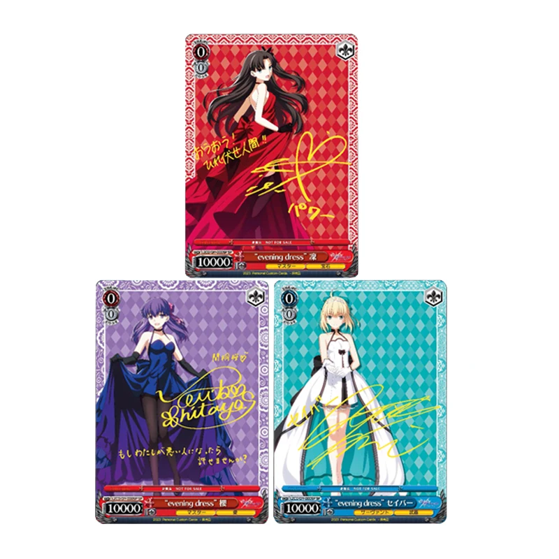 Self Made Goddess Story Tohsaka Rin Matou Sakura Collection Card Golden Signature Color Flash Anime Periferiche Gift Toy