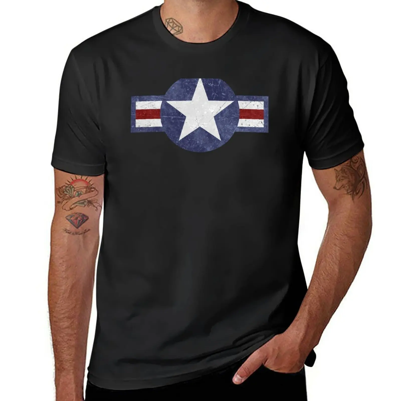 Usaf Us Airforce Roundel T-Shirt Vintage Boys Whites Funnys Plain White T-Shirt Uomo