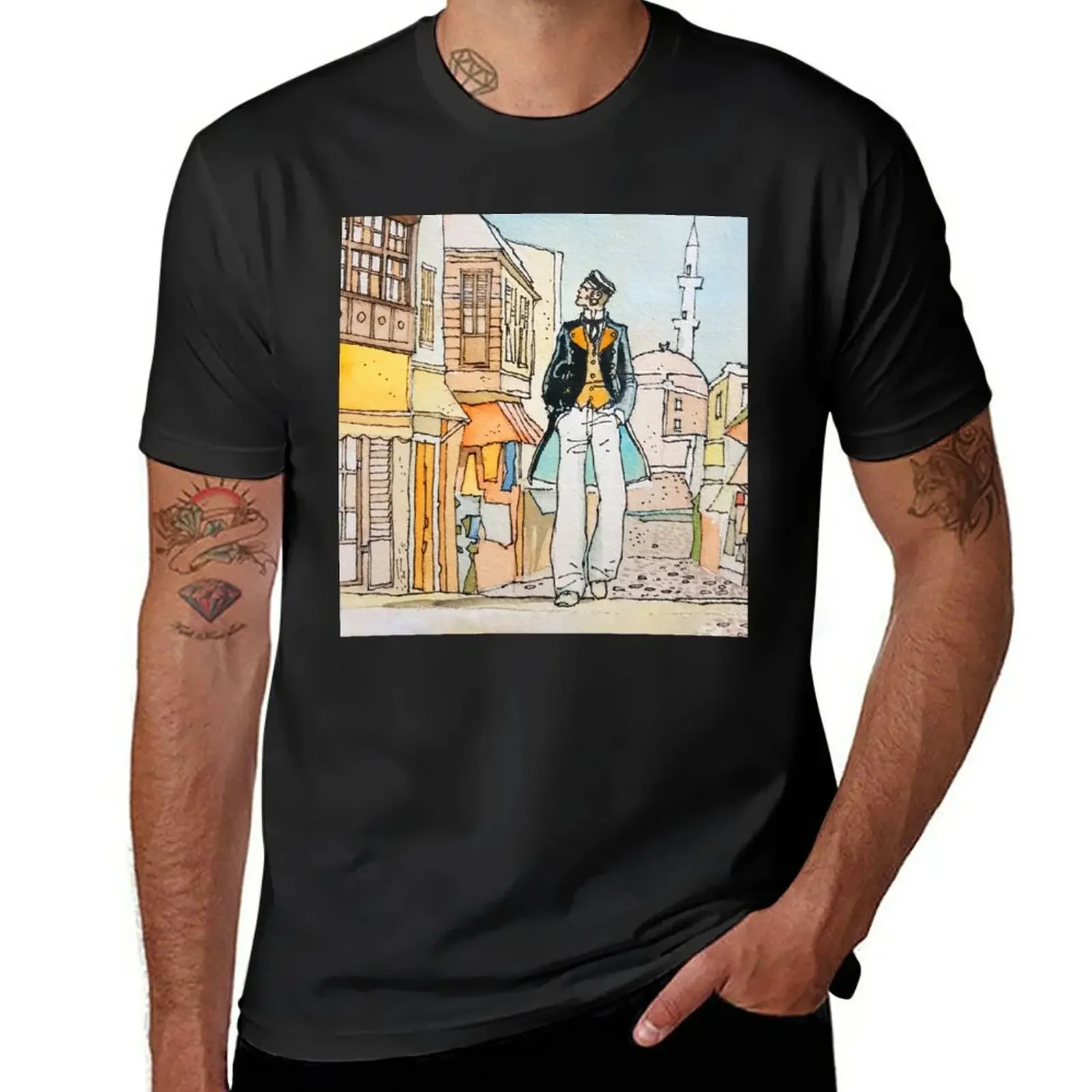 Corto Malta A Istanbul T-Shirt Abbigliamento Estetico T-Shirt Oversize Da Uomo