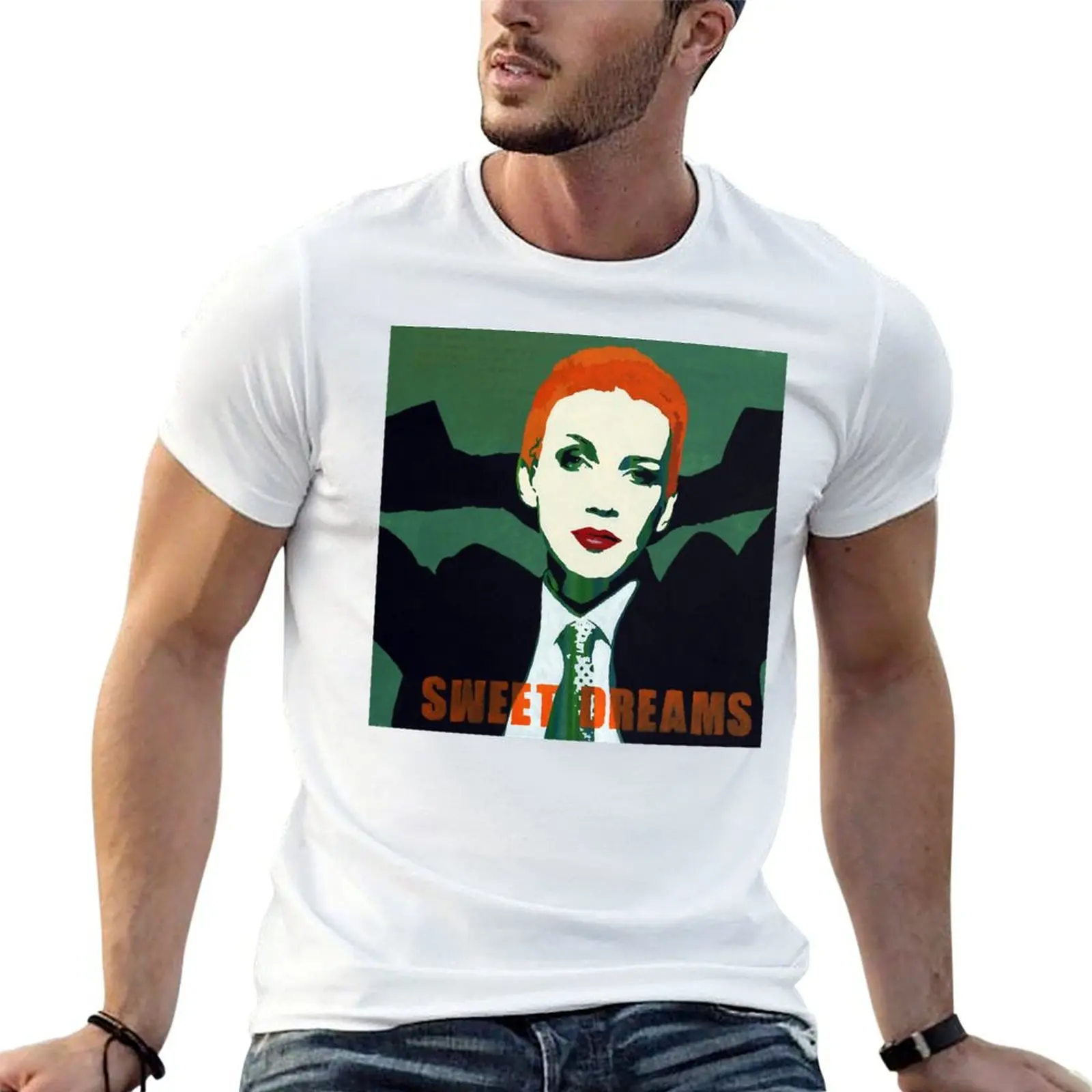 Eurythmics (Annie Lennox) - Sweet Dreams T-Shirt Customizeds Manica Corta Tee Graphics Abbigliamento Estetico Magliette Alte Da Uomo