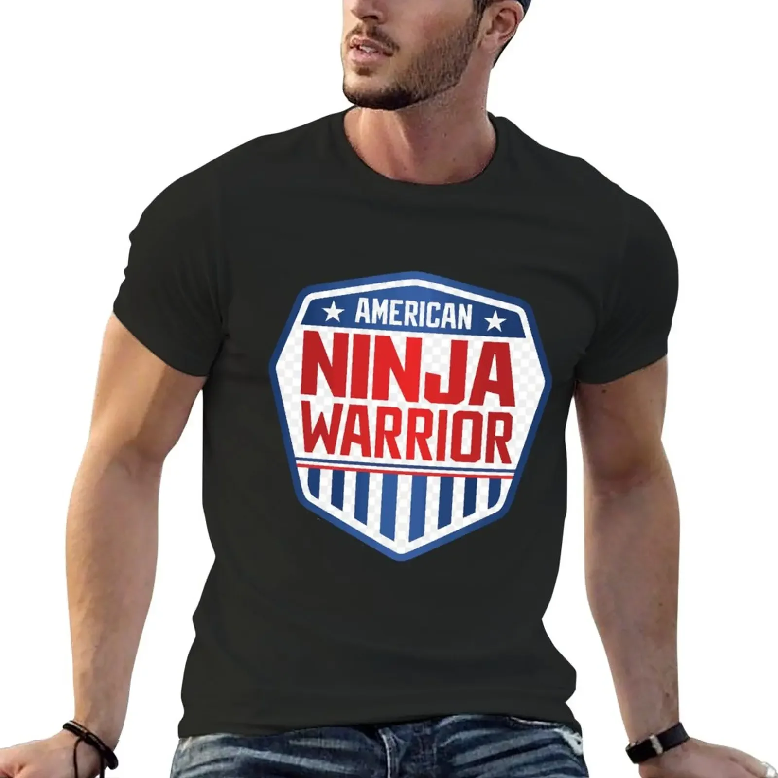 American Ninja Warrior Kids Camo T-Shirt Hippie Clothes Vintage Plain White T-Shirt Uomo