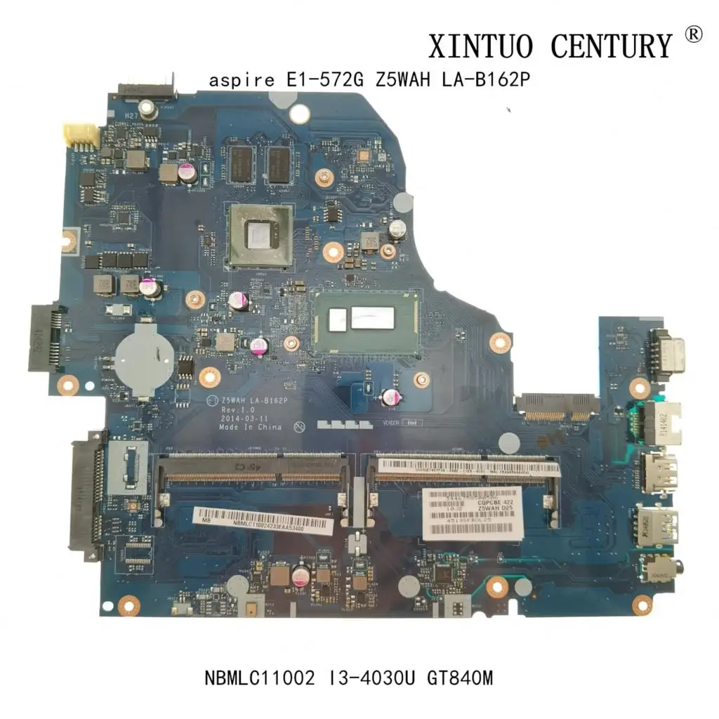 Nbmlc11002 Nb.Mlc11.002 For Acer Aspire E1-572G   Motherboard Z5Wah La-B162P W/ I3-4030U N15S-Gt-S-A2 100% Tested Working