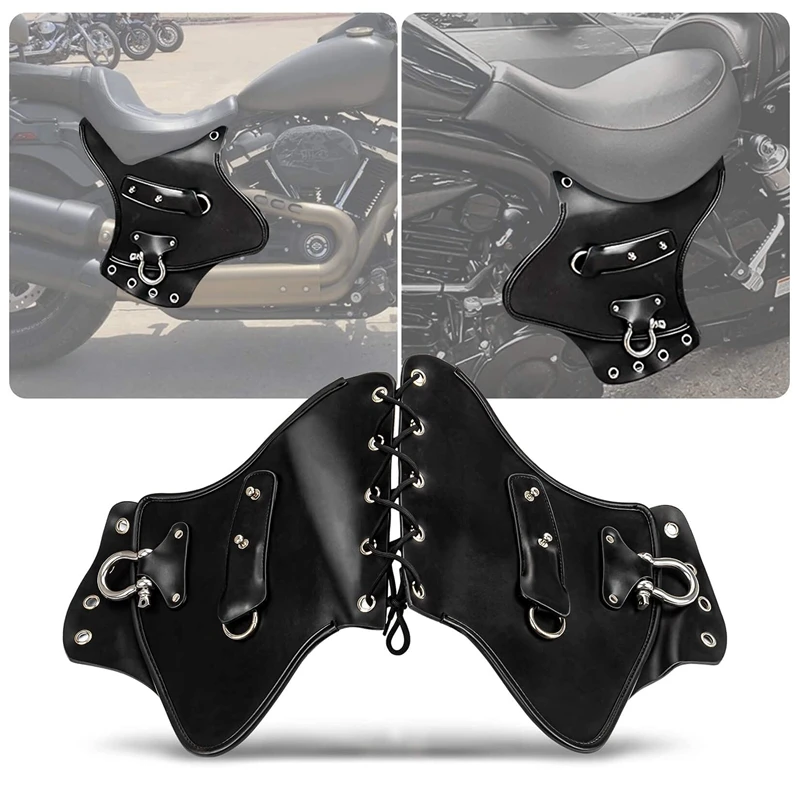 Leather Engige Side Saddle Heat Shield Cover Deflettore Accessori Per Motociclisti Universali Per Touring Sportster Yamaha Suzuki Kawasaki