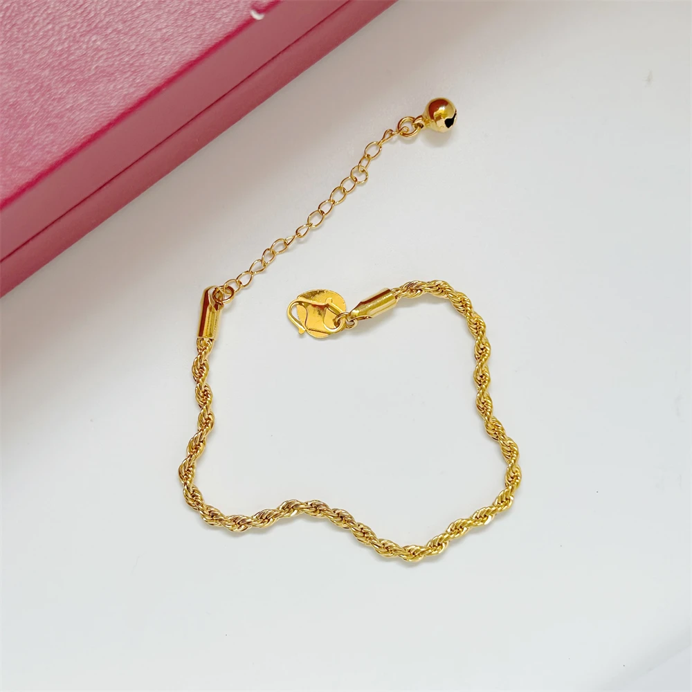 Bracciali A Mano Da Donna Color Oro 3Mm Bracciale A Catena Intrecciata E Braccialetti Pulsera Femme Wristband Pulsera Femme Regalo Di Gioielli Alla Mo