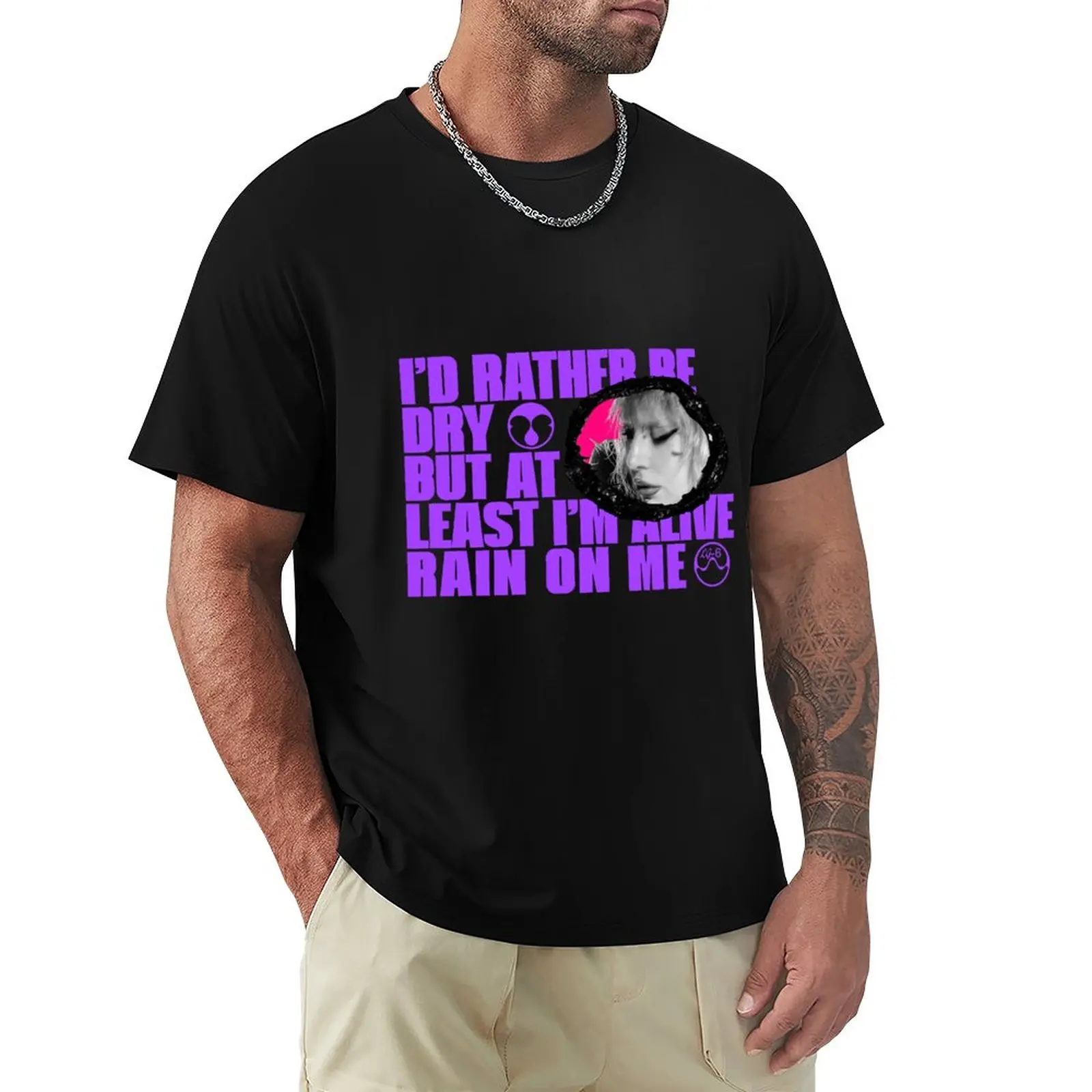 Chromatica Rain On Me T-Shirt T-Shirt Abbigliamento Vintage Sublime Mens T-Shirt Pack