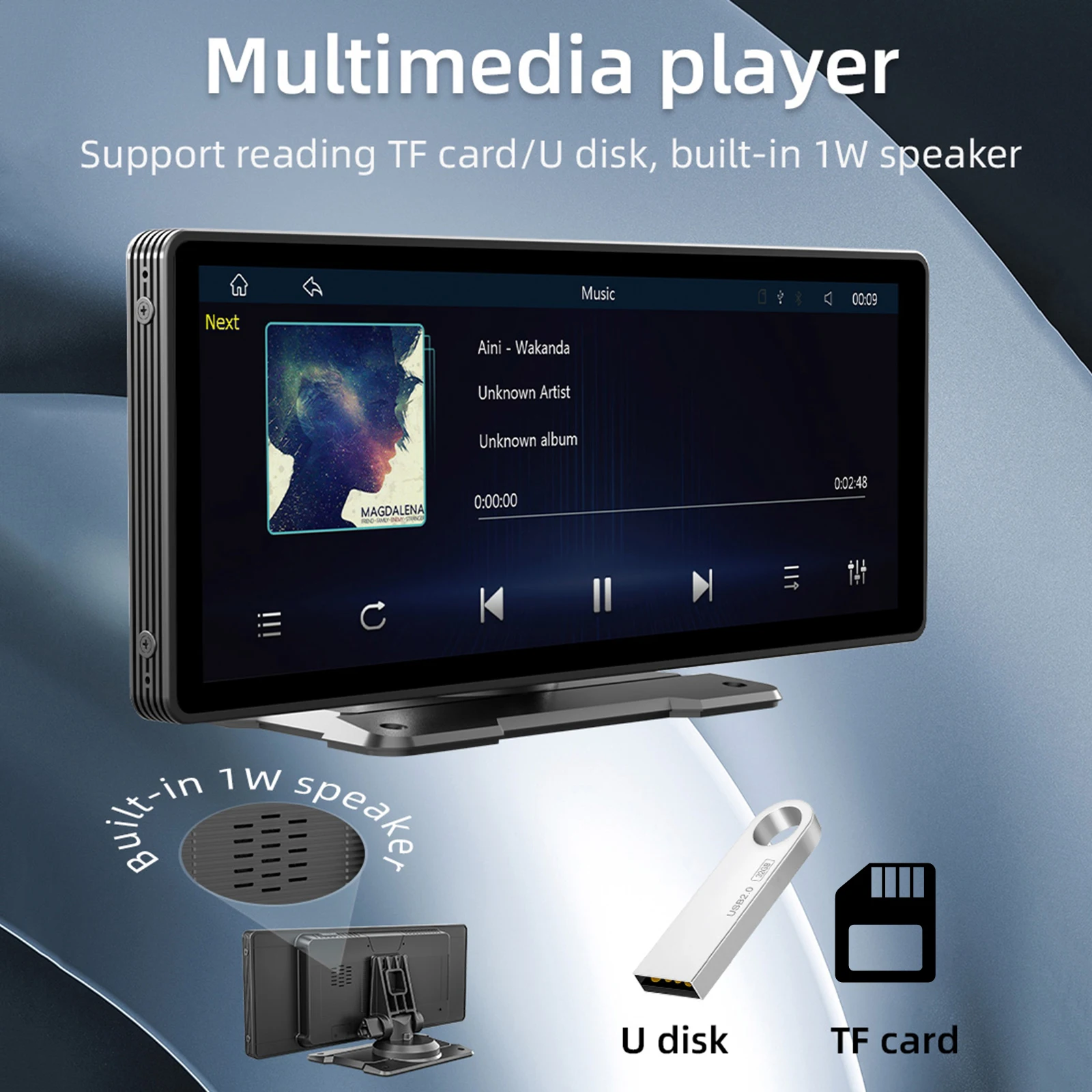9.3 ''Car Mp5 Player Multimedia Bluetooth Car Stereo Fm Audio Carplay Android Auto Wired Mirror Link Portatile