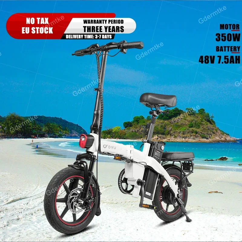 Eu Stock A5 350W Motore Pieghevole City Bicicletta Elettrica 48 V7.5Ah Batteria Rimovibile City Bici Elettrica Adulto 14 Pollici Pneumatico Ebike