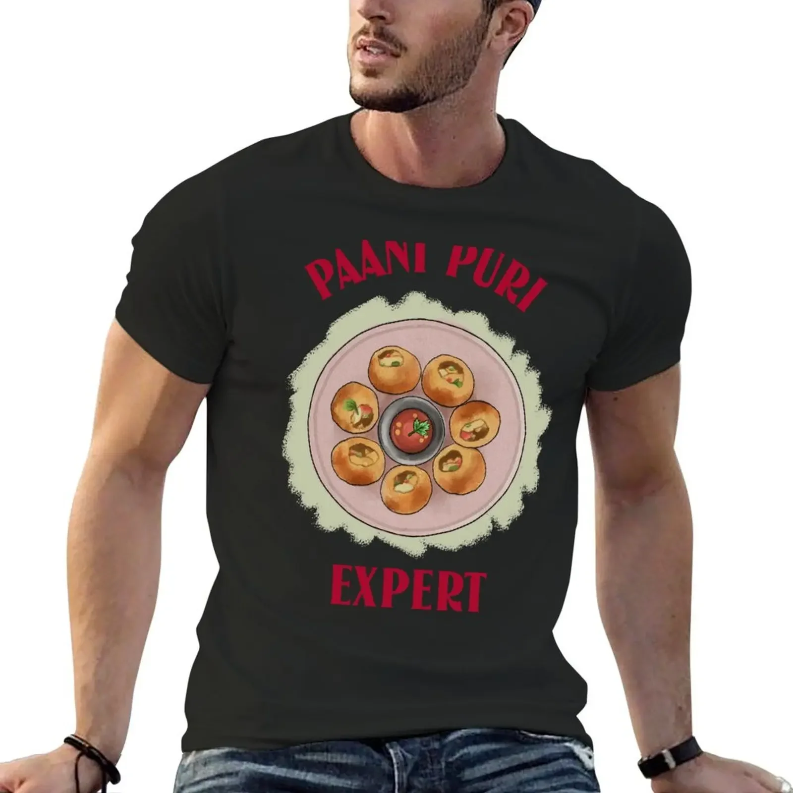 Pani Puri Expert South Asian Design Of Pani Puri T-Shirt Plus Size Top Anime Clothes Mens Graphic T-Shirt Anime