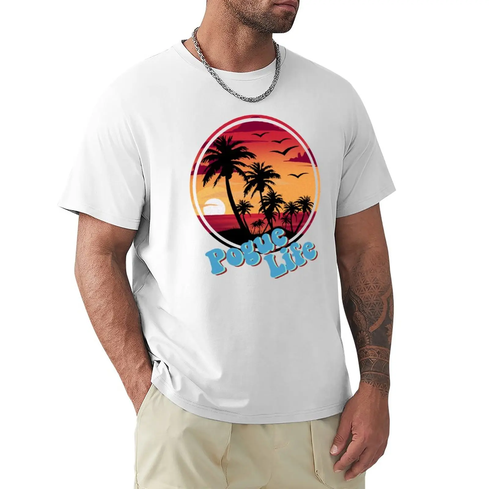 Pogue Life Outer Banks T-Shirt Customs Design Your Own Summer Top Top Mens T-Shirt Pack
