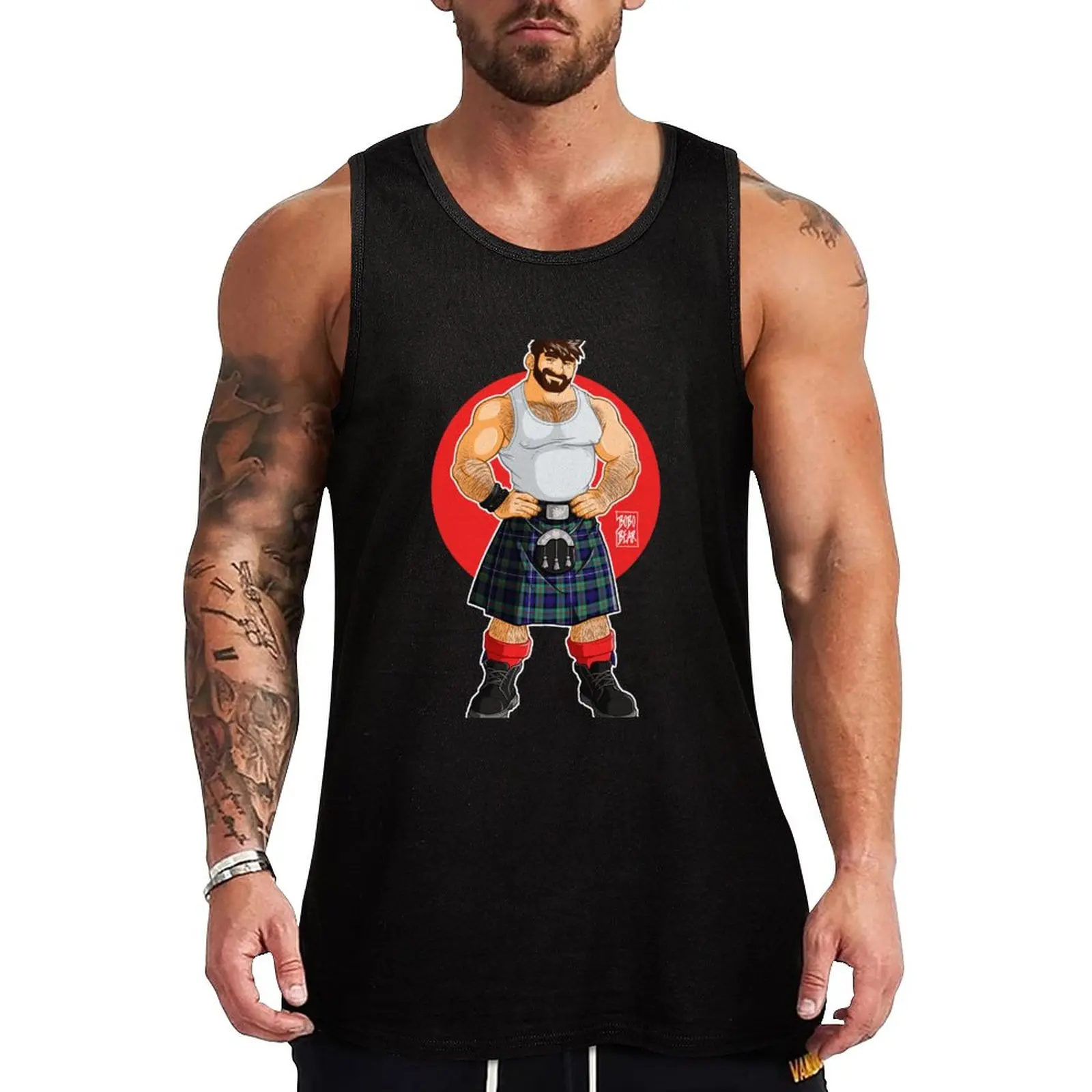 New Adam Likes Kilts Canotta Bodybuilding Gym Wear Men