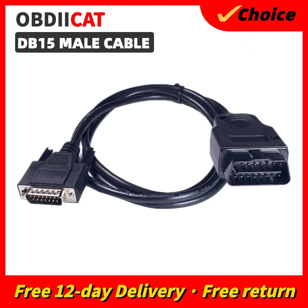 Per Auto Db15 Cavo Maschio 100Cm Obd 2 Obd2 Maschio A Db15 Maschio + Connettore Db9 Obd2 Rs232 Cavo A 9Pin Interfaccia Diagnostica
