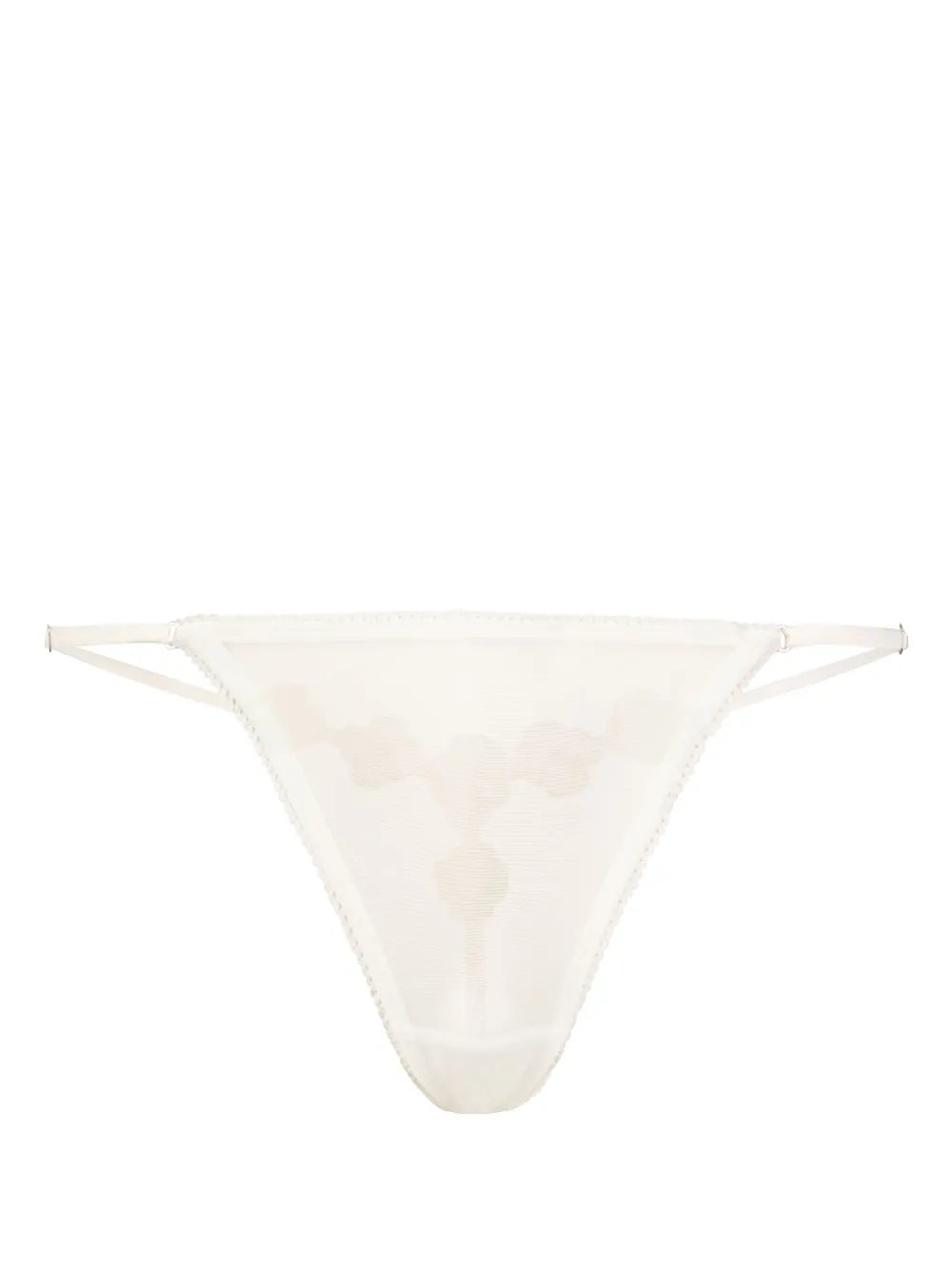 Kiki de Montparnasse Chouchou floral-appliqué thong - Bianco