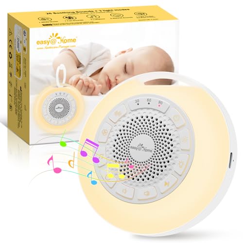 Aggiornato Rumori Bianchi Per Neonato: Easy@Home 26 Rumore Bianco Con Luce Notturna & Luce A 7 Colori, White Noise Machine Per Dormire, Viaggi, Asili