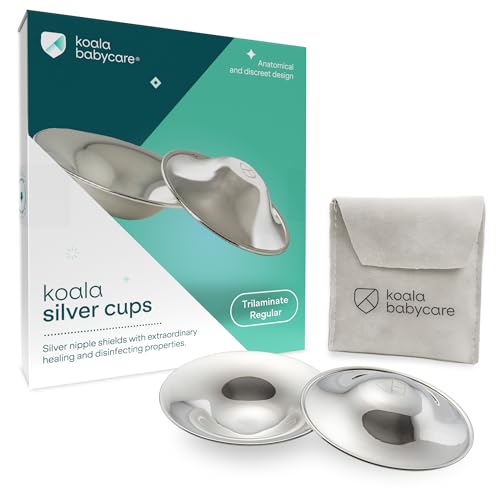 Koala Babycare - Coppette Paracapezzoli In Argento Trilaminato - Standard Size - Prive Di Nichel Per La Prevenzione E Cura Delle Ragadi Al Seno Durant