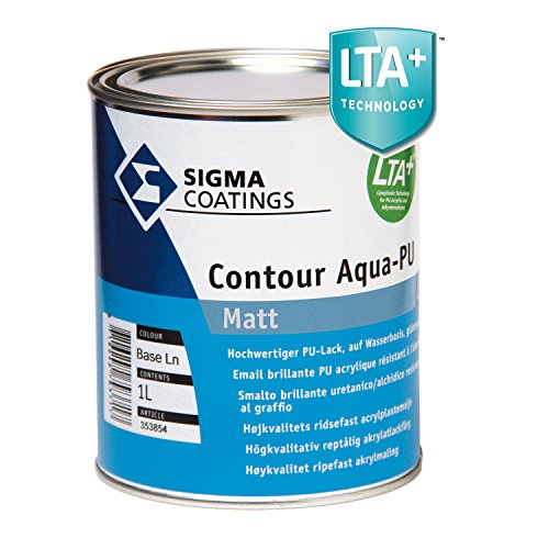 Sigma Contour Aqua-Pu - Vernice Acrilica Opaca, Per Interni, 1 Litro