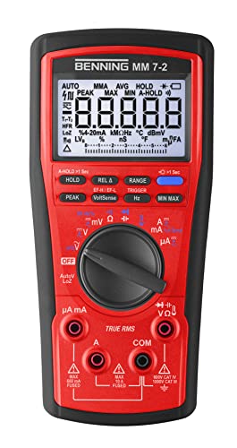 Benning Mm 7-2 True Rms 44690 - Multimetro Digitale (Display Digitale, Intervallo Massimo Di Tensione Dc 1000 V, Controllo Della Presa Ottica E Acusti