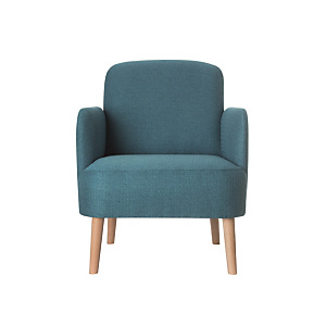 Fauteuil d'accueil Brooks Pieds Hêtre Tissu bleu