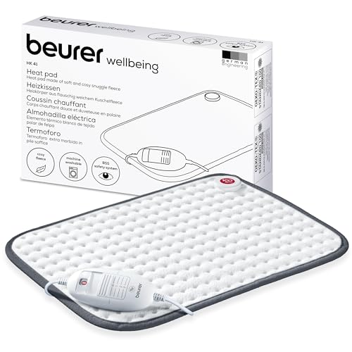Beurer Hk 41 - Termoforo Con Morbida Superficie E Tre Livelli Di Temperatura Selezionabili, Dimensioni 44 X 33 Cm, Spegnimento Automatico Di Sicurezza