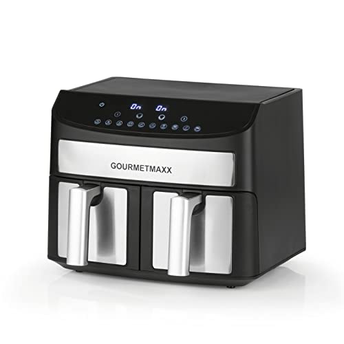 Gourmetmaxx Friggitrice Ad Aria Calda A Doppia Camera, 7 Litri, Preparazione Particolarmente A Basso Contenuto Di Grassi E Delicati, 10 Programmi, Fun