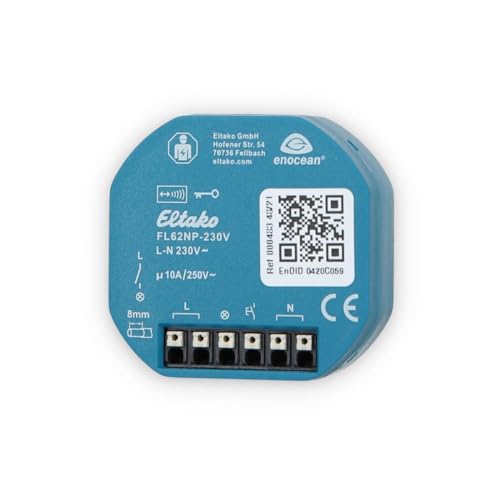 Eltako Fl62Np-230V Funk-Lichtaktor, 10 A/250 V Ac, Stromstoßschalter Mit 1 Schließer (30100530)