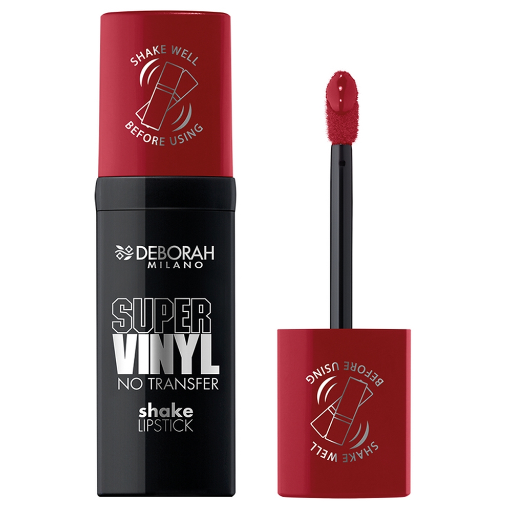 Super Vinyl No Transfer Shake Lipstick 05 Ruby Red Tinta Labbra Lunga Tenuta Deborah