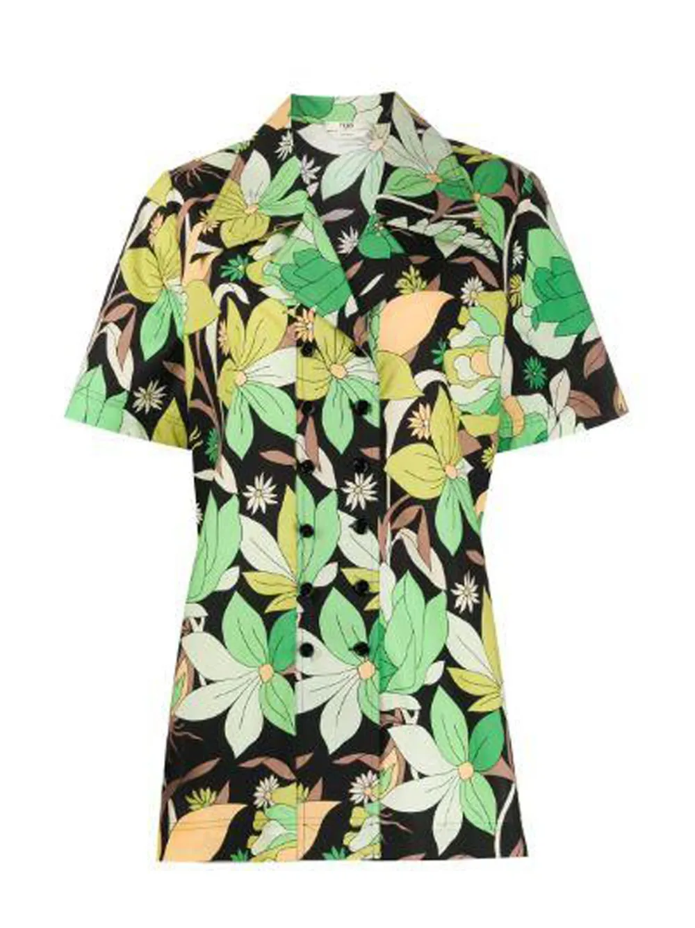 FENDI Floral Print Short Sleeve Shirt - Multicolore