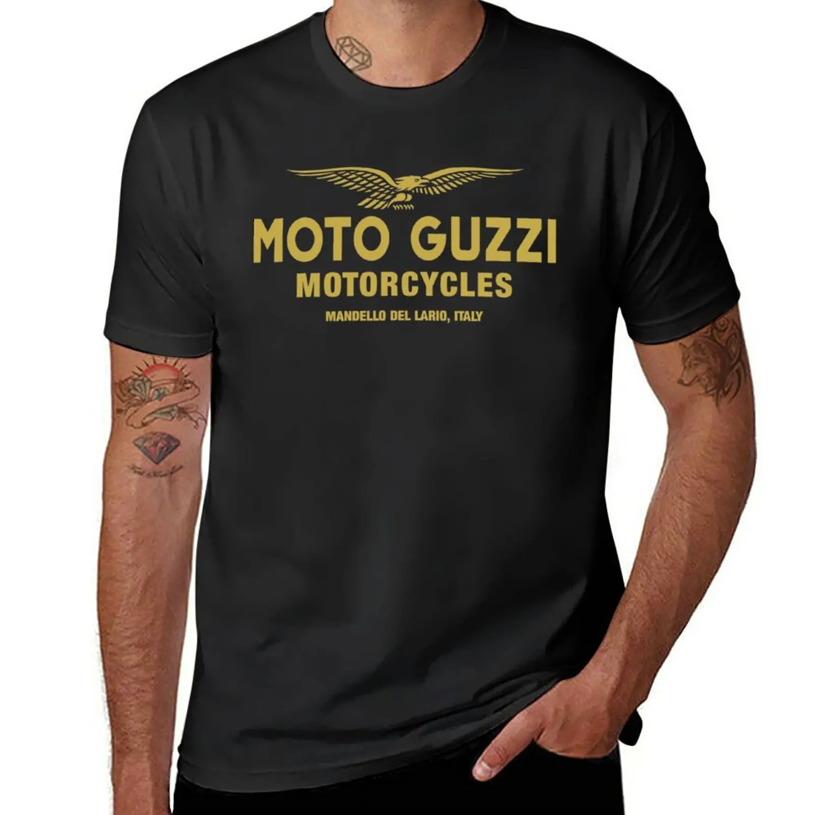 New Moto Guzzi Moto Vintage Retro Gold T-Shirt Sport Fan T-Shirt Cute Top Abbigliamento Uomo