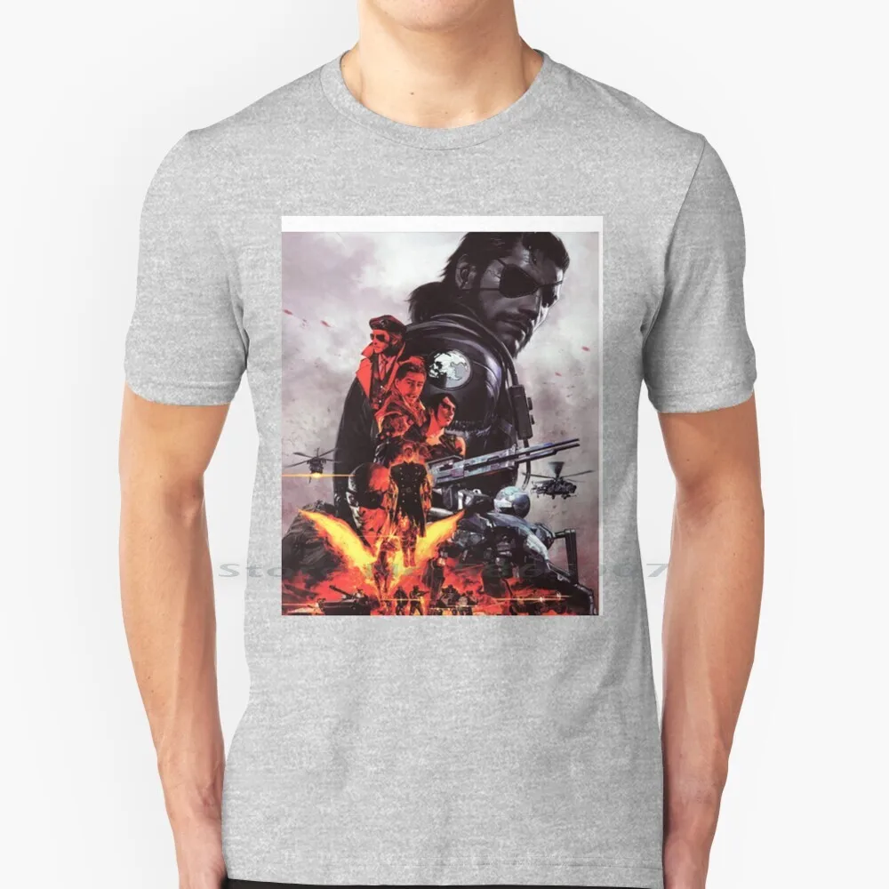 Metal Gear Solid V-The Phantom Pain T Shirt Cotton 6Xl Big Metal Gear Solid Quiet Skullface Elicottero Esplosioni Kojima Konami
