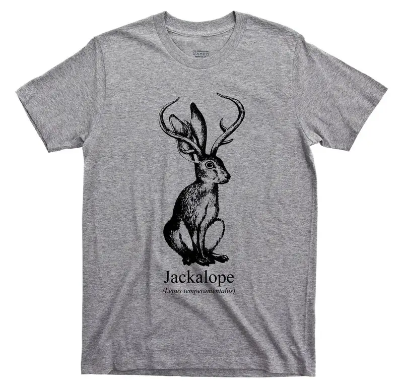 Jackalope T Shirt - Lepus Temperamentalus Jackrabbit Antilope Horns Cryptids Cryptozoology Graphic Tshirt