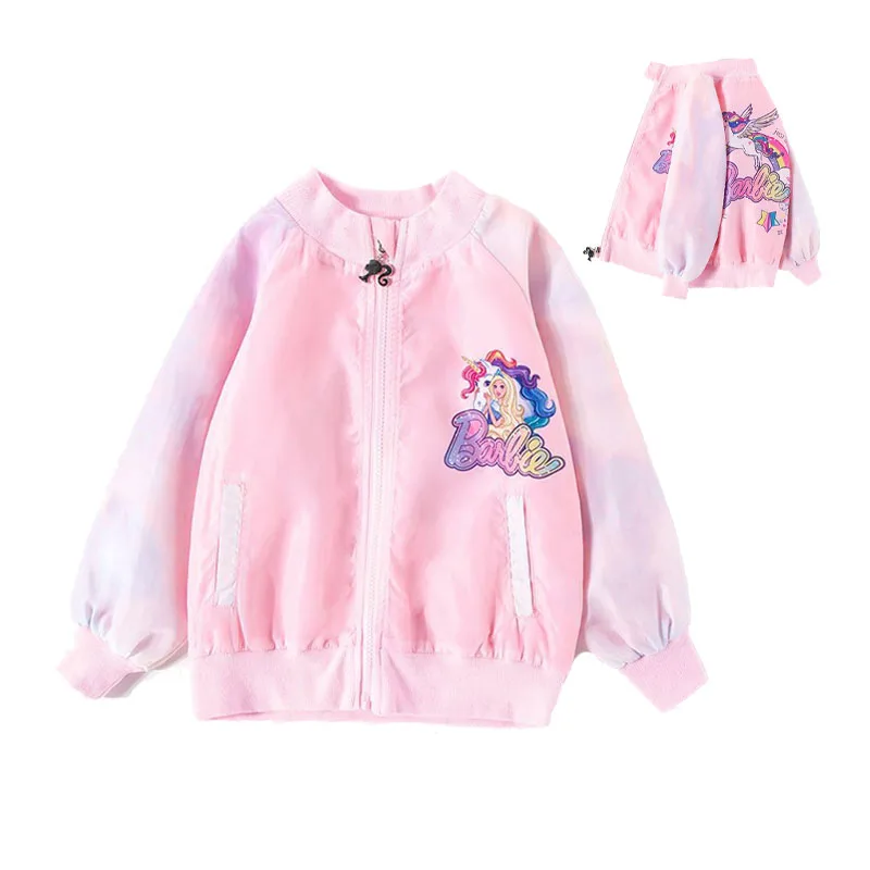 Cartoon Primavera Autunno Barbie Fashion Girls Cardigan Jacket Girly Heart Sweet Cute High-Look Versatile Comodo Abbigliamento Sportivo