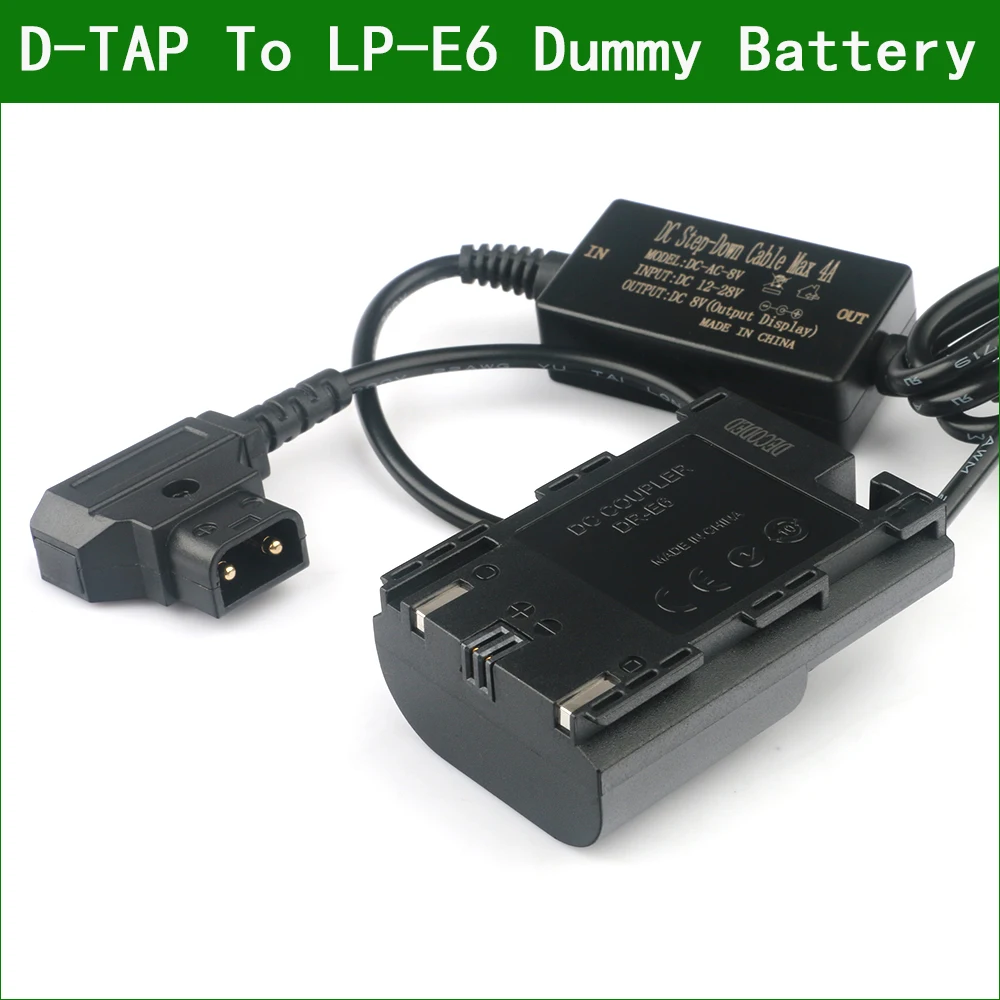D-Tap A Lp E6 Batteria Fittizia Dr-E6 Accoppiatore Cc Per Canon Eos 6D Mark Ii, 7D Mark Ii, 7D Sv, 5D Mark Ii, 5D Mark Iii, 5D Mark Iv