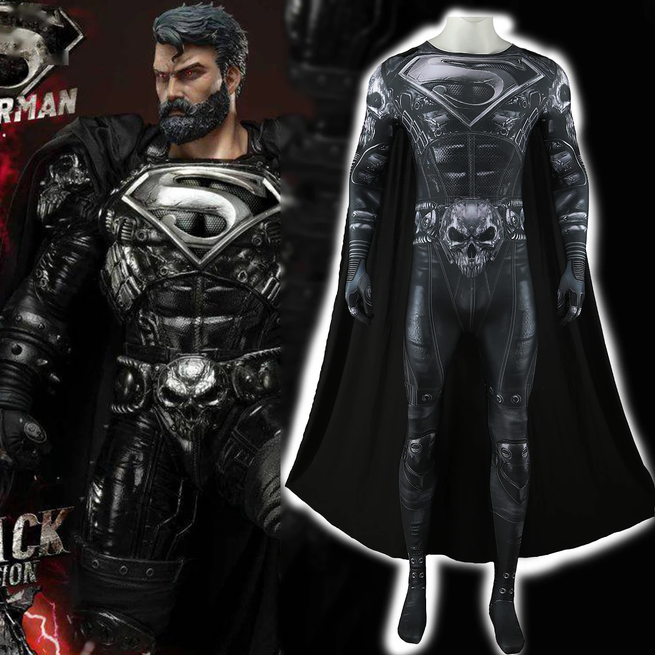 Midnight Suns Superman Cosplay Superhero 3D Stampato Zentai Body Superman Clark Kent Spandex Outfit Cosplay Costume Di Halloween