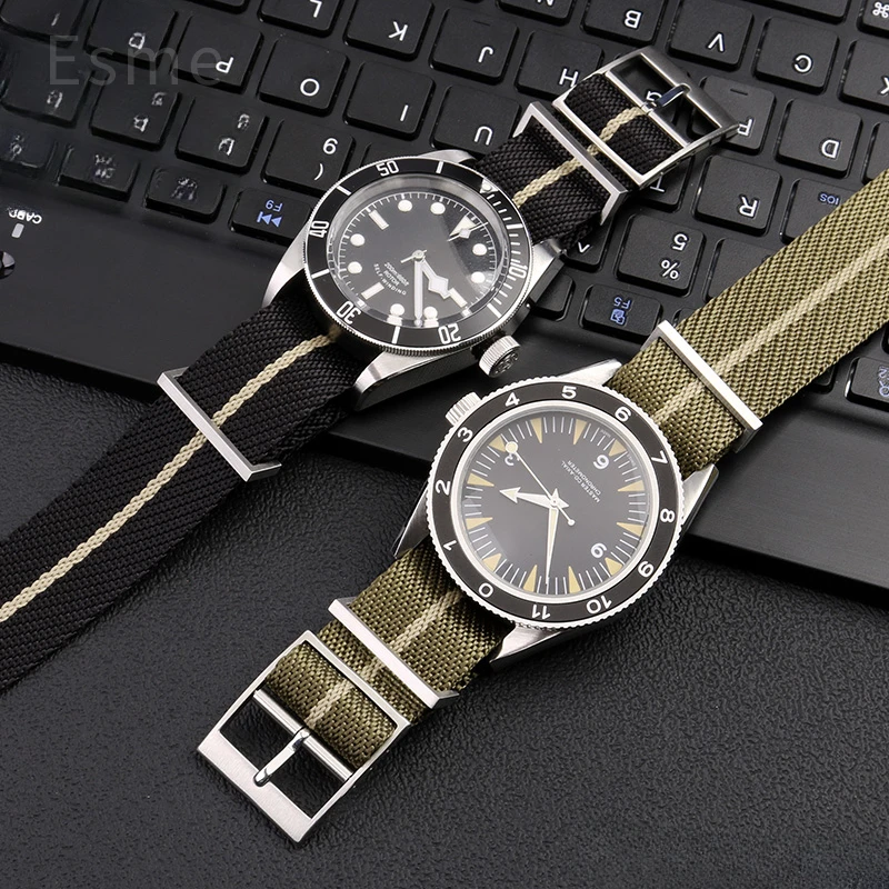 Cinturino Per Orologio Per Tudor Biwan Little Red Flower Iwc Omega Rolex Nylon Tessuto Ad Alta Densità Per Maglieria Uomo Donna Sostituire Originale 2