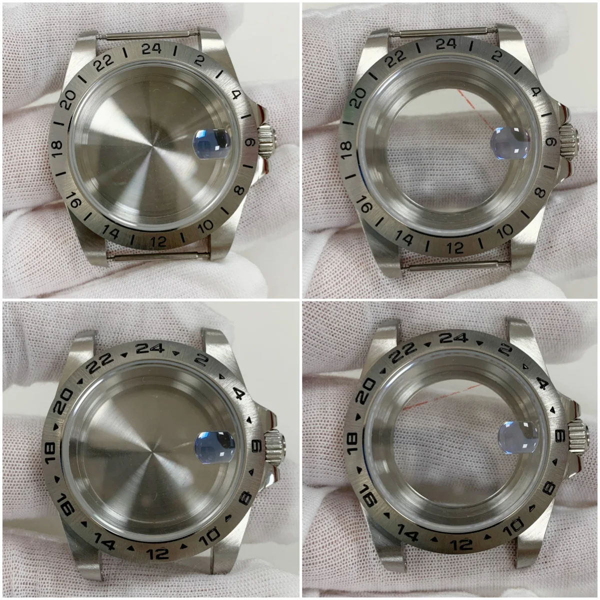 Cassa Dell'Orologio Nh35 Nh36 Da 39Mm Per Seiko Tudor Explorer Vetro Zaffiro Argento Con Ciclope Acciaio Stianless 316L Misura Quadrante Da 28.5-29Mm