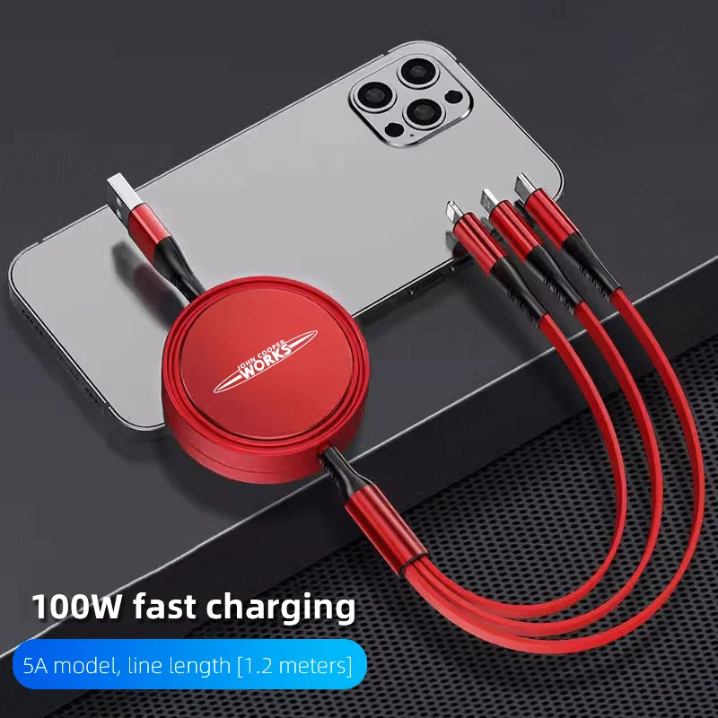 Cavo Dati Di Ricarica Rapida 3 In 1 Interfaccia Usb Type-C Retrattile Per Works Mini 2019 R56 R58 R61 Countryman R60 R57 Paceman R59