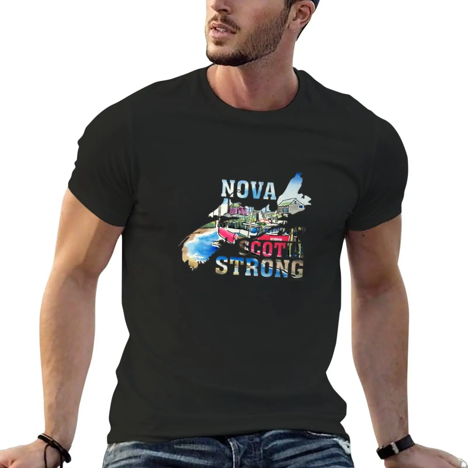 Nova Scotia Strong Nova Scotia T-Shirt Ragazzi Animal Print Shirt Plus Size Top T-Shirt Oversize Frutta Del Telaio Magliette Da Uomo