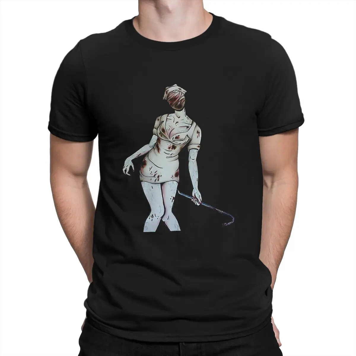 Silent Hill Movie Nurse Tshirt Graphic Men Top Vintage Goth Summer Clothing Cotton Harajuku T Shirt