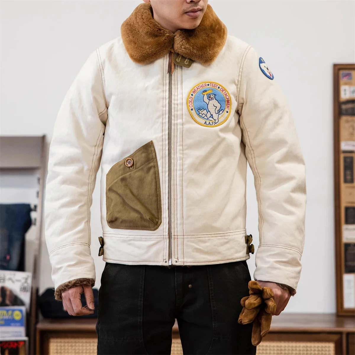 Red Tornado S-3 Winter Flying Jacket Men Military Cold Weather Flight B-3