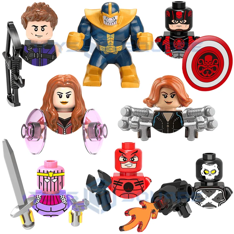 The Ant Zemo Man Scarlet Crossbones Witch Thanos Captain Hawkeye Black America Widow Model Blocks Moc Bricks Set Toys X0110