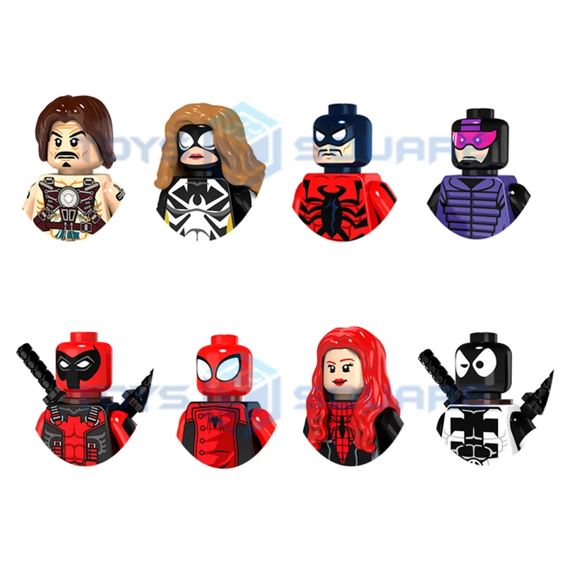 The Whiplash Spider Woman Tarantula Paladin Man Wade Wilson Model Blocks Moc Bricks Set Regali Giocattoli Per Bambini Pg8057