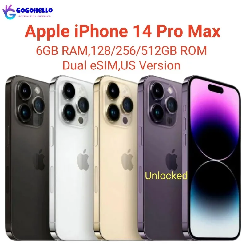 Originale Apple Iphone 14 Pro Max Dual Esim 6Gb Ram 128/256/512Gb Rom 6.7 "Nfc Face Id A15 Ios 16 Sbloccato 98% Nuovo Telefono Cellulare