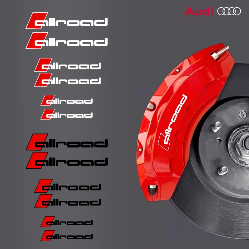 6 Pz Resistenza Al Calore Pinza Decalcomanie Allroad Car Wheel Rim Sticker Per Audi A1 A3 A4 A4L A6 A6L A7 A8 Q3 Q5 Q7 Tt Accessori Per Auto