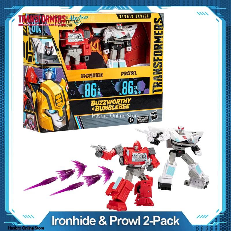Tablet Transformers Studio Series 86 Buzzworthy Bumblebee Battle Damage Ironhide E Prowl Action Figure 2-Pack F7129