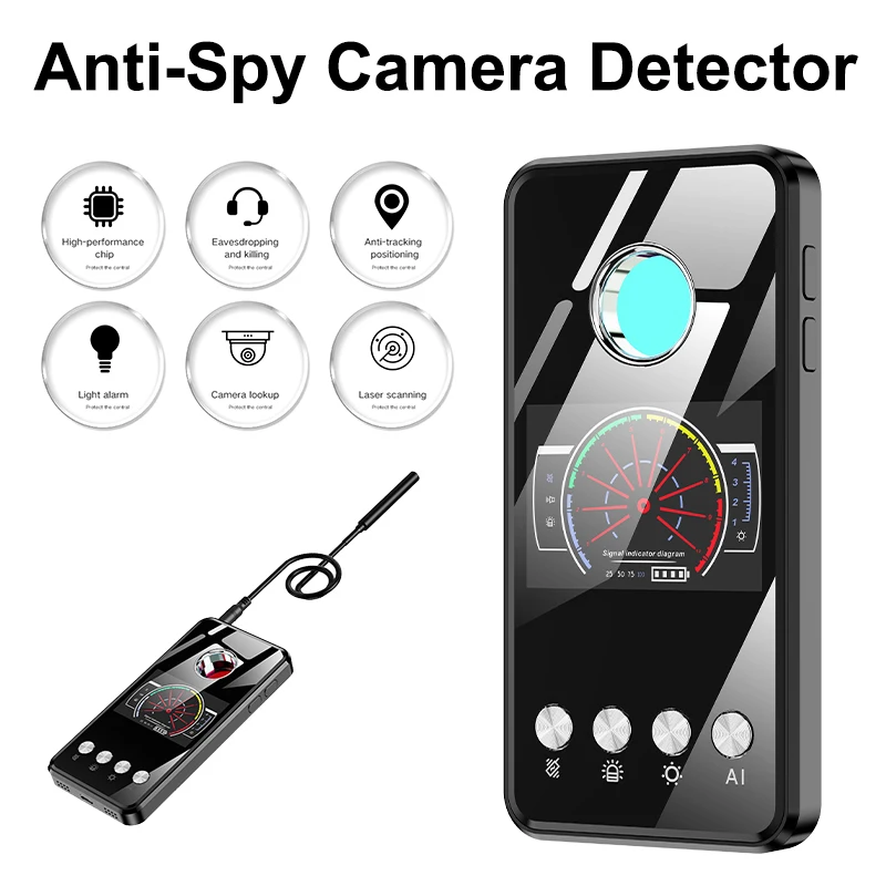 Mini Anti Spia Rilevatore Di Telecamere Nascoste Wifi Segnale Wireless A Infrarossi Micro Phinhole Cam Scanner Gps Tracker Radio Finder Allarme Led