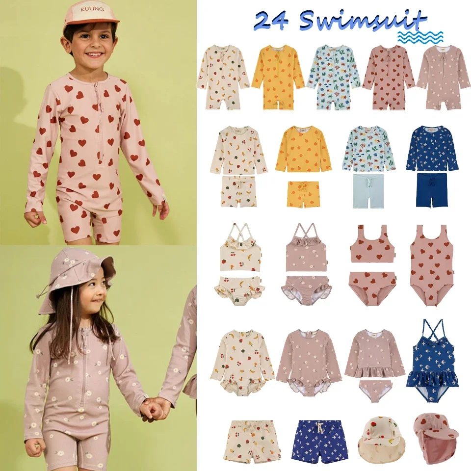 2024 Summer Kuling Brand Boys Girls One Pieces Costumi Da Bagno Bambini Seaside Swim Bikini Toddler Kids Swimwear Set Holiday Outwear